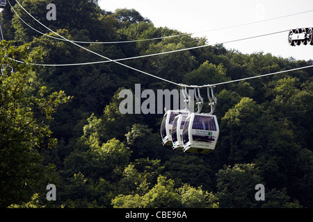 Altezze di Abramo, funivia, Matlock Bath, Derbyshire, Peak District, England, Regno Unito Foto Stock