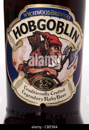 British birre in bottiglia - Hobgoblin etichetta di birra Foto Stock