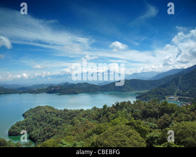 Bel Sole Luna Lago di Taiwan Foto Stock