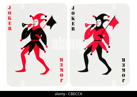 Due Jolly da una serie di carte da gioco Foto Stock