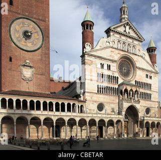 L'Italia, Lombardia, Cremona, Torrazzo, la Torre Campanaria del Duomo, Cattedrale, Foto Stock