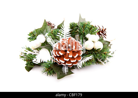 Disposizione di natale in primo piano su sfondo bianco Foto Stock