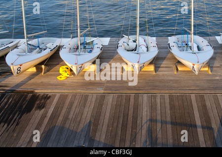 Barche a vela al dock, Annapolis Maryland, Stati Uniti. Foto Stock
