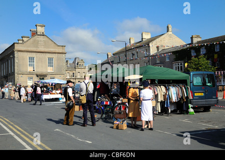 '1940's week-end' celebrazioni in Leyburn Yorkshire Foto Stock