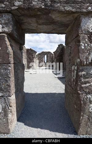 Le rovine della cattedrale, Glendalough, County Wicklow, Irlanda Foto Stock