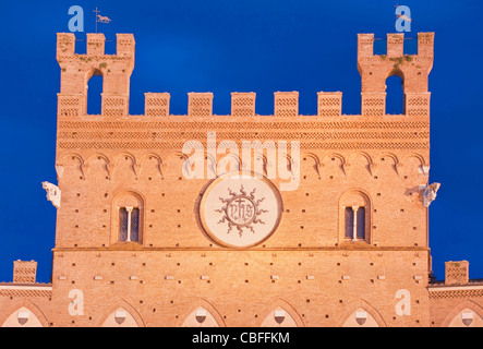 L'Europa, Italia, Toscana, Siena, Palazzo Pubblico (Municipio) Dettaglio Foto Stock