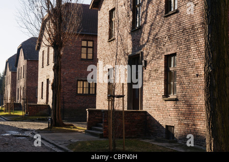 Caserma ad Auschwitz I campo di concentramento nazista Foto Stock