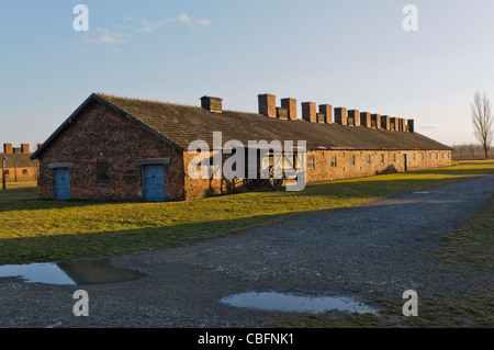 Cucina in muratura caserma ad Auschwitz II Berkenau WW2 campo di concentramento nazista Foto Stock