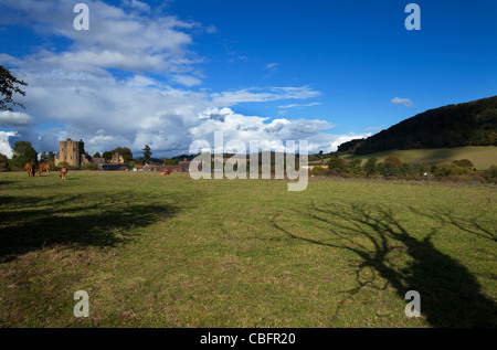 Il castello di Stokesay, vicino a craven arms, Shropshire, Inghilterra, Regno Unito Foto Stock