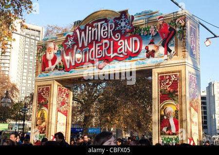 Winter Wonderland di Hyde Park fair London Foto Stock