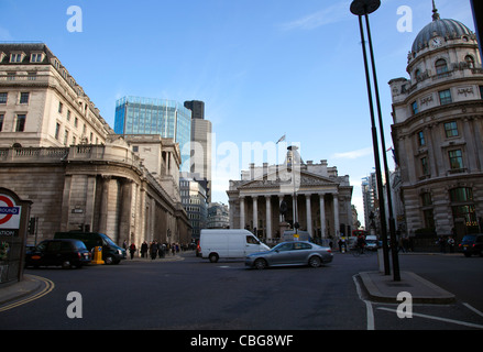 Intersetion tra Princes, Lombardo e Threadneedle Street in Bank - London REGNO UNITO Foto Stock