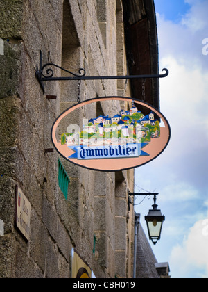 Immobilier - Agente Immobiliare - shop segno, Francia Foto Stock