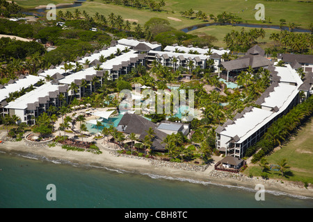 Radisson Blu Resort Fiji Denarau Island , vicino a Nadi, Viti Levu, Figi, South Pacific - aerial Foto Stock