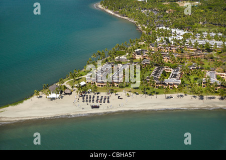 Lo Sheraton Fiji Resort, Denarau Island, vicino a Nadi, Viti Levu, Figi, South Pacific - aerial Foto Stock