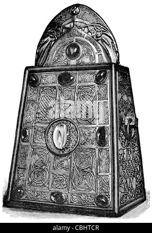 San Patrizio Campana Museo Nazionale Irlanda Dublino Annali Ulster Prenota Cuanu 552 reliquia sacra santuario Celtic Art Foto Stock