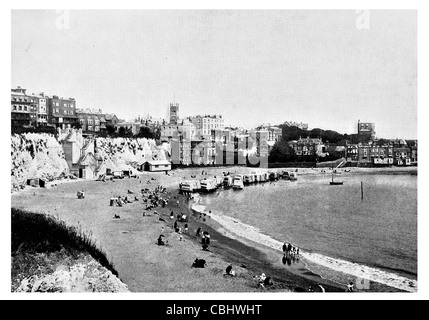 Broadstairs coastal isola di Thanet Kent England località balneari spiaggia scogliere Viking Bay Foto Stock