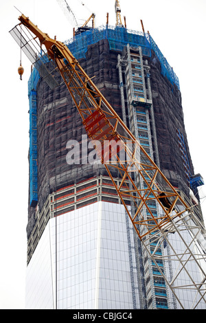 1 World Trade Center aka Un WTC aka Freedom Tower a Ground Zero e di costruzione sito in New York, Stati Uniti d'un Foto Stock