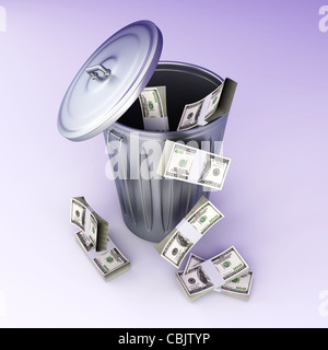 Buttare via il denaro Foto Stock