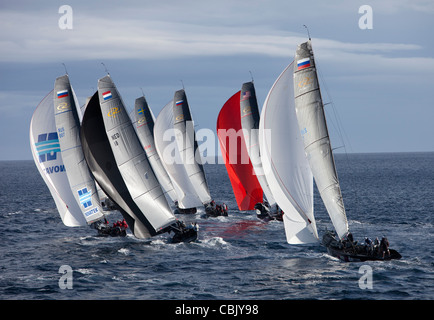 Campionato del mondo, Lanzarote 19 nov. 2011. Classe RC44 Associazione il giorno 4 regate di flotta Foto Stock