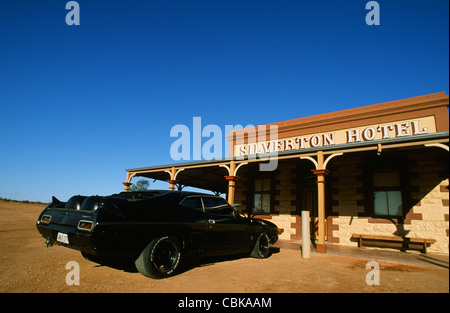 Il leggendario Silverton Hotel, sito di pellicole e annunci, in Silverton vicino a Broken Hill Outback nel Nuovo Galles del Sud, Australia Foto Stock