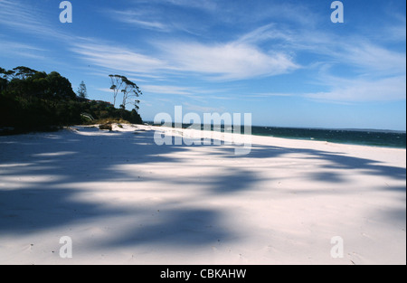 Hyams Beach a Jervis Bay sulla costa sud del New South Wales, Australia, è il mondo del bianchissima acc. al Guinness Foto Stock