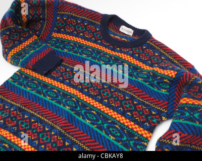 Multi colore ponticello di lana realizzato nel Fair Isle Scozia Scotland Foto Stock