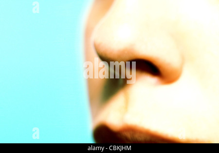 In prossimità della sezione intermedia della faccia. Foto Stock