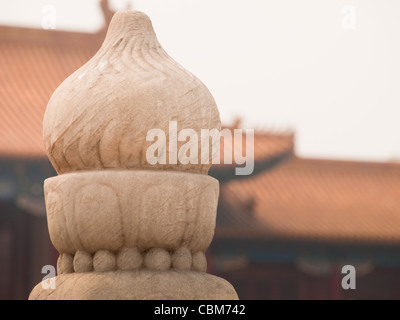 Facciata e tetti dettagli, Città Proibita di Pechino. Palazzo imperiale in Cina. Foto Stock