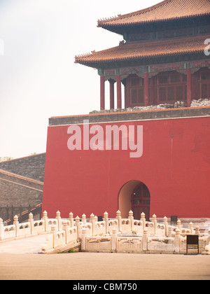 Facciata e tetti dettagli, Città Proibita di Pechino. Palazzo imperiale in Cina. Foto Stock