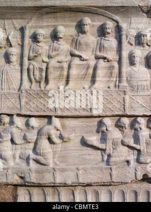 Incisioni in corrispondenza della base dell'Obelisco di Thutmosis III ippodromo di Costantinopoli Foto Stock