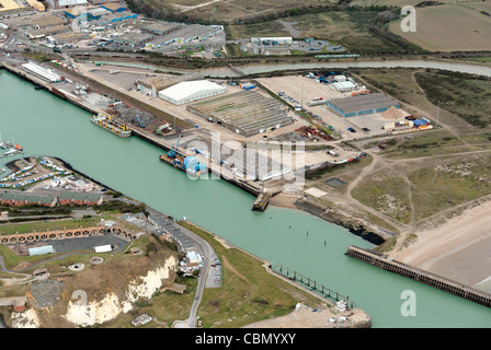 Vista aerea del porto di Newhaven Sussex, Inghilterra Foto Stock