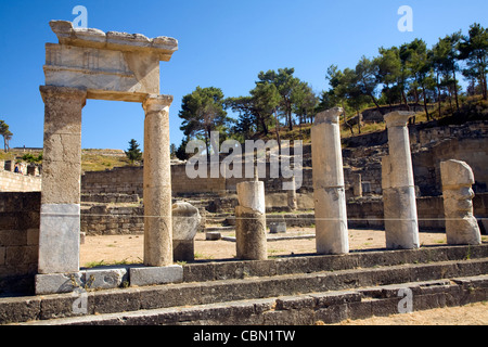 Tempio antica Kamiros, Rodi, Grecia Foto Stock