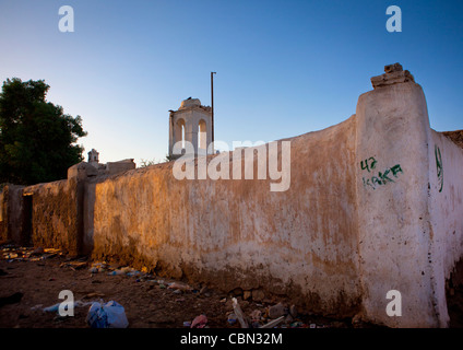 Angolo di Berbera moschea parete circostante Berbera Somaliland Foto Stock