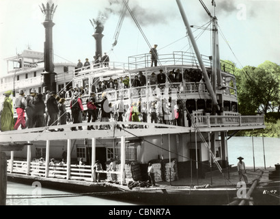 Imbarco passeggeri Mississippi Riverboat Foto Stock