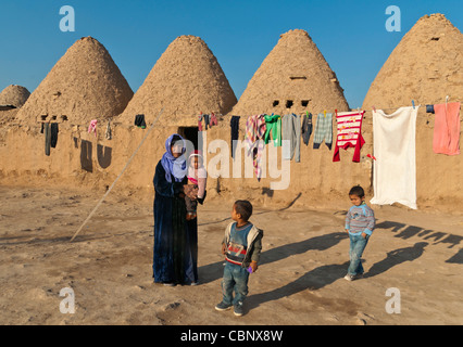 Turchia Turchia orientale, Harran, tradizionale in mattoni di fango case alveare,Turchia Turchia orientale, Harran Foto Stock