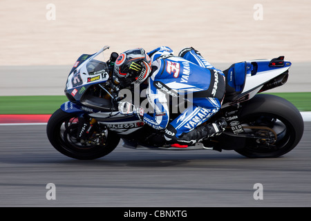 PORTIMAO, Portogallo - 16 ottobre: Closeup della Superbike World Championship secondo classificato, Marco Melandri. Superbike, Algarve, Portimao su Oc Foto Stock