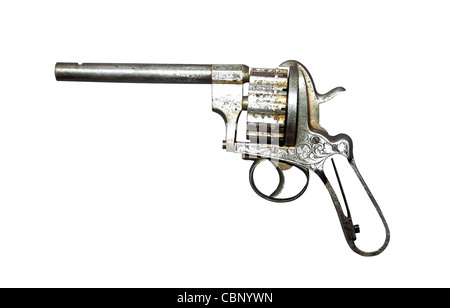 Vecchia pistola isolati su sfondo bianco Foto Stock