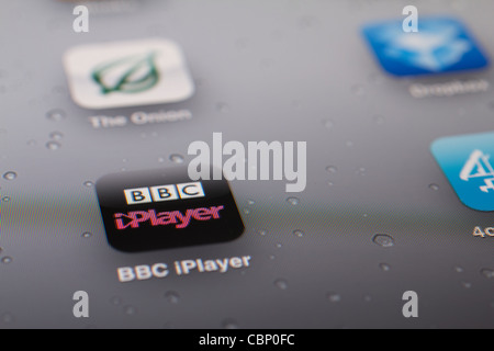 BBC iplayer logo su ipad Foto Stock