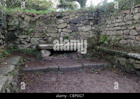 Madron ben Celtic battistero della cappella dedicata a San Madron Cornwall Inghilterra UK GB Foto Stock