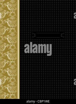 Luxury nero e oro prenota design di copertura Foto Stock