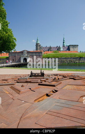 Danimarca, helsingoer. Kronborg Castle (aka kronborg slot). UNESCO - Sito Patrimonio dell'umanità. Foto Stock