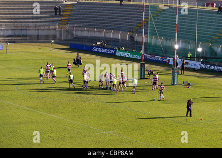 La formazione di rugby (Ulster team - Heineken Cup) Foto Stock