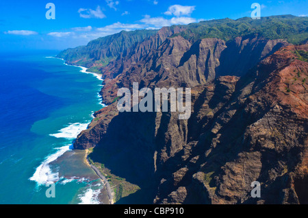 Costa di Na Pali, Kauai, Hawaii, STATI UNITI D'AMERICA Foto Stock