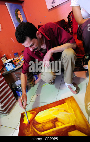 Chefchaouen artista, Rif regione. Il Marocco.il Nord Africa. Foto Stock