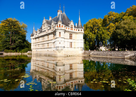 Valle della Loira, Azay le Rideau Castle Foto Stock