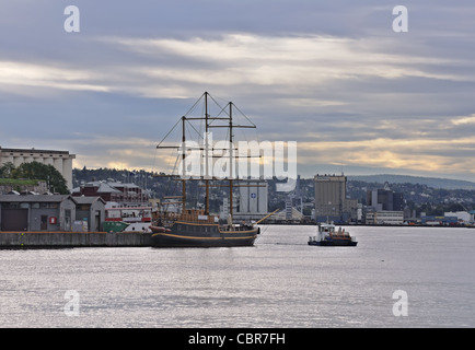 Oslo: imbarcazione a vela nelle acque dell'Oslofjord Foto Stock