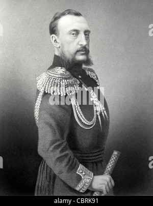 Ritratto del Granduca Nicholaevich di Russia (1831-1891) Maresciallo Generale dell'Esercito Russo. c19 incisione o illustrazione d'epoca Foto Stock