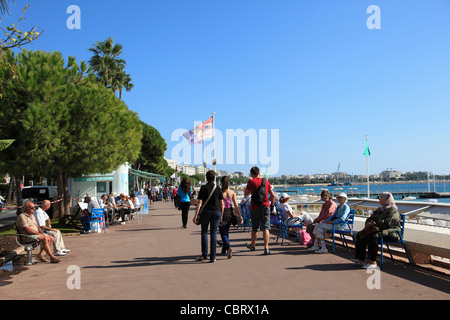 La Croisette, Cannes, Cote d'Azur, Riviera Francese, Mediterraneo, Provence, Francia Foto Stock