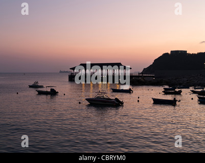 Dh STANLEY BAY HONG KONG Stanley Blake pier tramonto sul Mare della Cina del Sud al tramonto Foto Stock