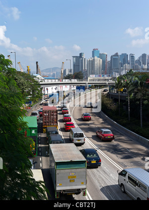 dh Harbour Tunnel CAUSEWAY BAY HONG KONG traffico in avvicinamento Cross Harbour Tunnel congestione isola strade cina Foto Stock
